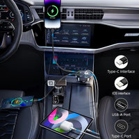 4-In-1 Super Fast Car Charger With Dual Built-In Cables