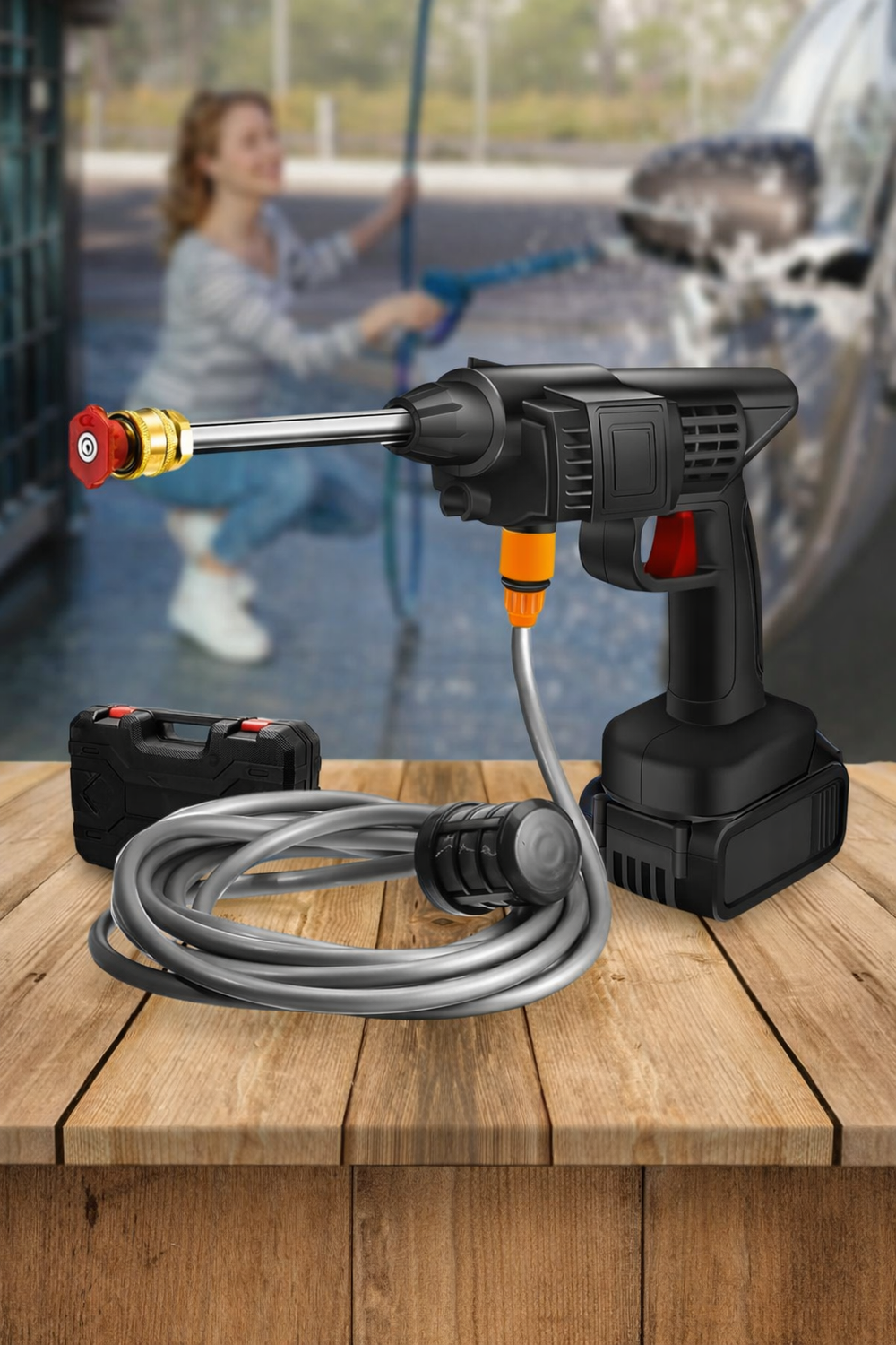 High-Pressure Car Washing Kit | Dual Battery