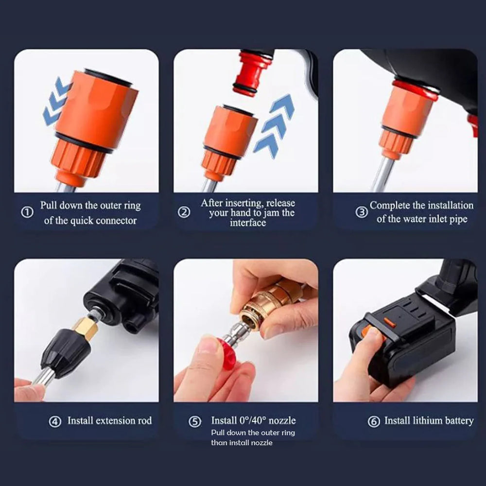 High-Pressure Car Washing Kit | Dual Battery